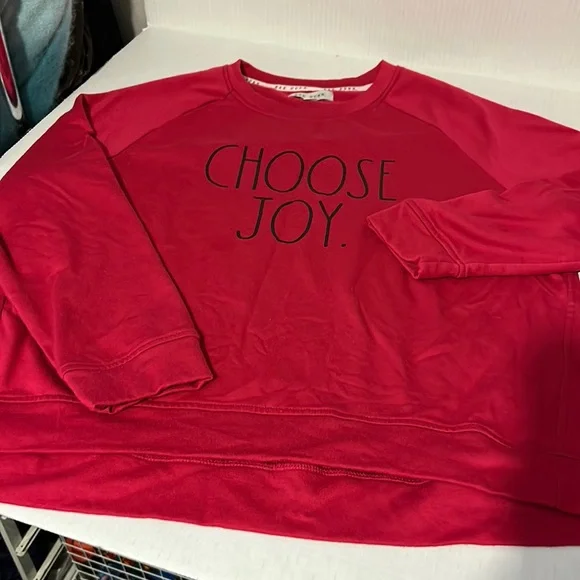 Rae Dunn CHOOSE JOY red sweatshirt - Picture 1 of 6
